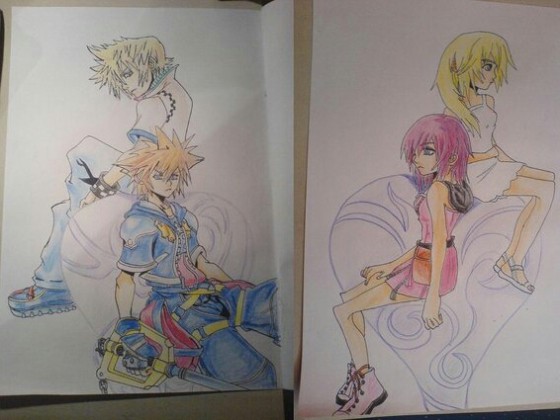 Kingdom Hearts Sora , Roxas , Kairi und Naminè